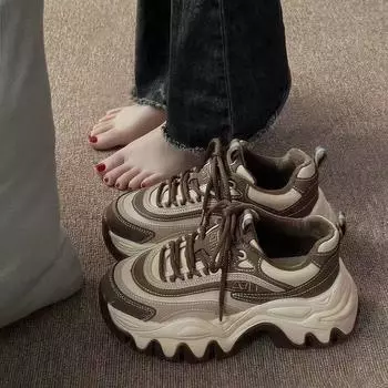 Обувь для папы, женская зимняя, новая, универсальная, с увеличенной флисовой подкладкой, студенческая, модная, повседневная обувь для женщин 35