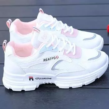 Обувь для папы, женские весенние и летние новые универсальные повседневные кроссовки Ins, кроссовки для студентов, сетчатая поверхность 35 серый