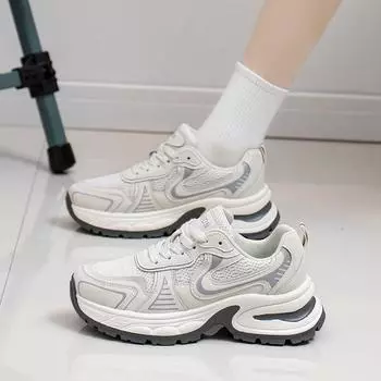 Обувь для папы, женские весенние новинки, модные дышащие кроссовки с толстой подошвой 35