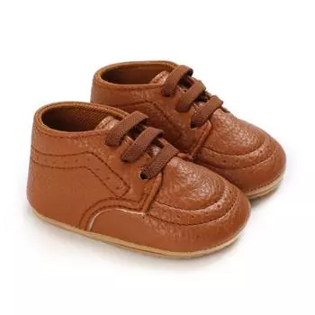 Обувь для первых ходунков для маленьких мальчиков, обувь для детской кроватки с мягкой подошвой, теплые ботинки, нескользящие кроссовки, однотонная обувь из искусственной кожи M