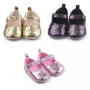 Обувь для первых ходунков для маленьких девочек с блестками и мягкой подошвой для малышей, хлопковая обувь для первых ходунков с мягкой подошвой 11