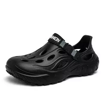 Обувь для пещер для мужчин, летняя пляжная обувь для активного отдыха, сандалии с нескользящим носком EVA, обувь для преодоления водных преград 45 чёрный