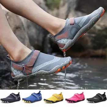 Обувь для плавания Мужская Пляжная Аква Обувь Женская Быстросохнущая Босоножки Для Серфинга По Течению Пеший Туризм Водная Обувь Забродные Кроссовки Унисекс 35 чёрный