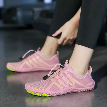 Обувь для плавания на открытом воздухе Обувь для ходьбы по ручью Обувь для заброда Мужская и женская обувь для дайвинга Обувь для сноркелинга на пляже Велосипедные туфли для альпинизма с пятью пальцами 26 серый