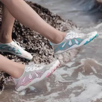 Обувь для плавания в воде для мужчин, обувь для плавания по реке для женщин, обувь для плавания в парном стиле, дышащая быстросохнущая обувь с мягкой подошвой для занятий фитнесом в помещении 35 чёрный