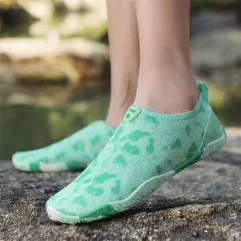 Обувь для пляжа на открытом воздухе, мужская и женская обувь для подводного плавания, быстросохнущая обувь для плавания с мягкой подошвой, нескользящая и устойчивая к порезам, дышащая обувь для ручья 35 зелёный