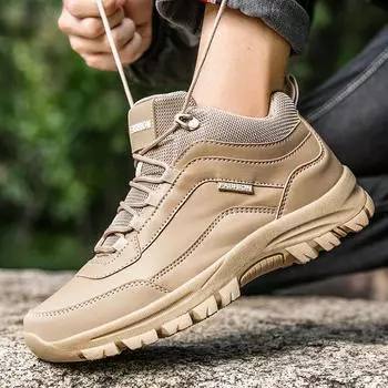 Обувь для походов класса люкс, мужская обувь в винтажном стиле, нескользящие высокие кроссовки для активного отдыха, высококачественная мужская обувь для походов 39 чёрный