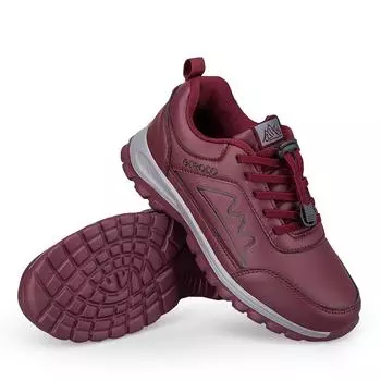 Обувь для пожилых людей, обувь для мам среднего возраста, водонепроницаемая спортивная обувь, женская кожаная повседневная обувь на плоской подошве, амортизирующая уличная прогулочная обувь 44