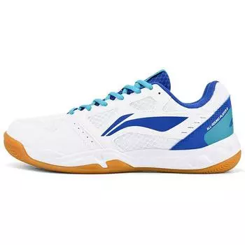 Обувь для профессиональных соревнований Li Ning Fabric, амортизирующая, нескользящая, с низким верхом, для бадминтона, унисекс, белая, синяя, AYTT023-2 37