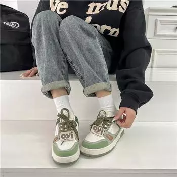 Обувь для прыжков на весну 2024 года. Универсальная повседневная спортивная обувь. Цветные весенние и осенние маленькие белые туфли. 35 зелёный