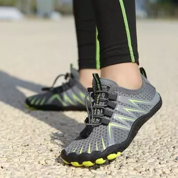 Обувь для родителей и детей для прогулок по пляжу, ручью, нескользящая, повседневная, спортивная, дышащая, носки для фитнеса, йоги, прыжки со скакалкой, кроссовки для бега 26 чёрный