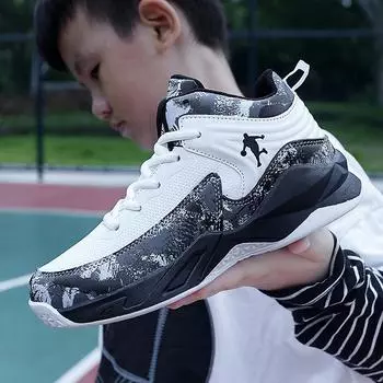 Обувь для родителей и детей. Кроссовки. Нескользящие баскетбольные кроссовки для мальчиков для занятий спортом на открытом воздухе и в тренажерном зале. 39 белый