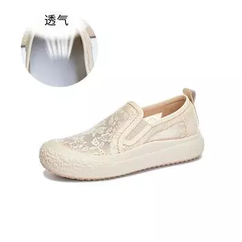 Обувь для рыбалки с одной педалью, женская, лето 2025, новые дышащие маленькие белые туфли на толстой подошве, женские повседневные туфли, универсальные женские туфли прилив 35