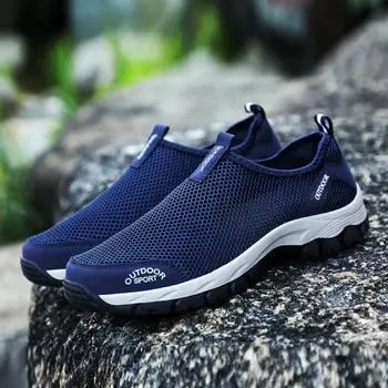 Обувь для скалолазания на открытом воздухе, большие размеры, мужская летняя сетчатая дышащая обувь для отдыха на природе 39 чёрный