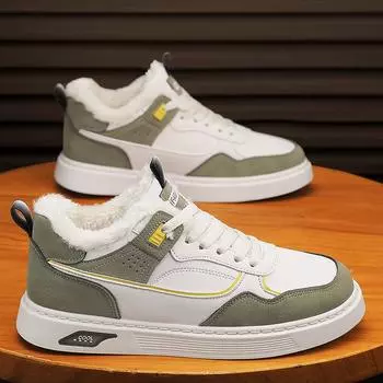Обувь для скейтборда Мужская обувь Новинка осени и зимы Мужская хлопковая обувь Бархатная теплая повседневная обувь с высоким берцем Модная обувь 39