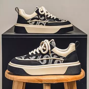 Обувь для скейтбординга на открытом воздухе, новая весенняя тенденция студенческого стиля в кампусе, универсальная, индивидуальная, мягкая обувь на платформе, корейская версия модной обуви для скейтбординга 39 чёрный