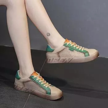 Обувь для скейтбординга Ретро белые туфли Плоские кожаные женские туфли 35 белый