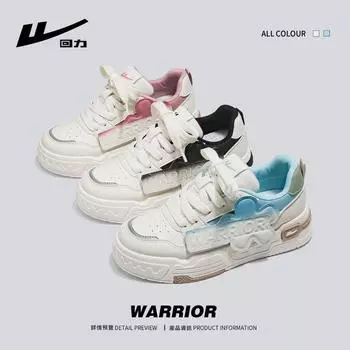 Обувь для сноуборда WARRIOR Универсальные маленькие белые туфли на платформе Повседневная обувь с увеличенным голенищем 35 синий