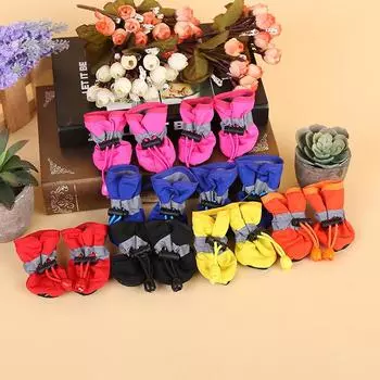 Обувь для собак для собак, резиновые сапоги, портативная спортивная водонепроницаемая рабочая обувь для домашних животных, нескользящая обувь для собак 1 чёрный