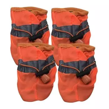 Обувь для собак, мягкая подошва, дышащие водонепроницаемые ботинки для щенков, уличные бахилы для домашних животных, непромокаемые сапоги, обувь для собак 4 оранжевый