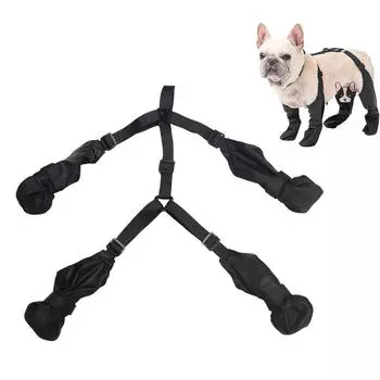 Обувь для собак на открытом воздухе, всесезонные универсальные водонепроницаемые чехлы для лап собак S чёрный