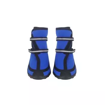 Обувь для собак, резиновые сапоги для домашних животных, нескользящая мягкая подошва, водонепроницаемая обувь против падений L синий