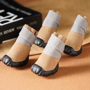 Обувь для собак, водонепроницаемые зимние нескользящие непромокаемые сапоги для собак, обувь для маленьких собак, носки, пинетки 1 2*pet shoes коричневый