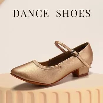 Обувь для современного танца, женская обувь для вальса, туфли для латинских бальных танцев на каблуке 3,5 см 34 чёрный