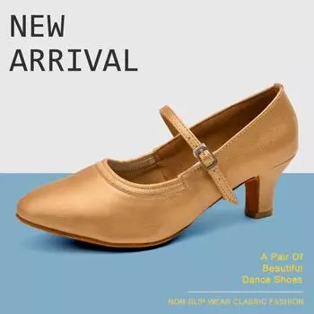 Обувь для танцев Женская латиноамериканская закрытая удобная обувь для сальсы и современного танго для бальных танцев 34 чёрный