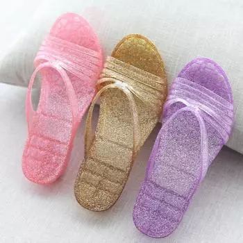 Обувь для спальни, женские тапочки и сандалии, прозрачные желеобразные шлепанцы для ванной комнаты, резиновые шлепанцы, прозрачные, оптовая продажа на распродаже 39 36