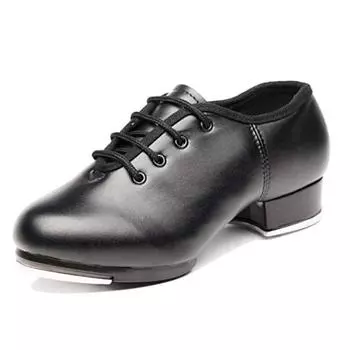 Обувь для степа для начинающих, мягкая подошва, искусственная кожа, танцевальная обувь для мужчин и женщин, детская обувь для степа 34 чёрный