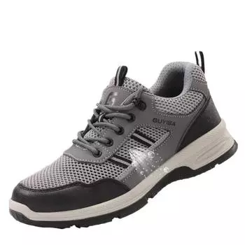 Обувь для страхования труда, летняя мужская дышащая и износостойкая обувь со стальным носком, ударопрочная и устойчивая к проколам, защитная обувь 36