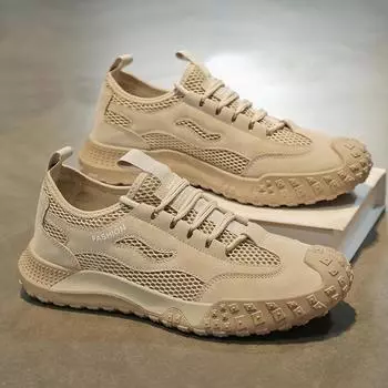 Обувь для страхования труда, мужская летняя обувь, дышащая сетчатая обувь с полой сеткой, спортивная обувь, нескользящая и износостойкая, повседневная обувь для работы на открытом воздухе 39