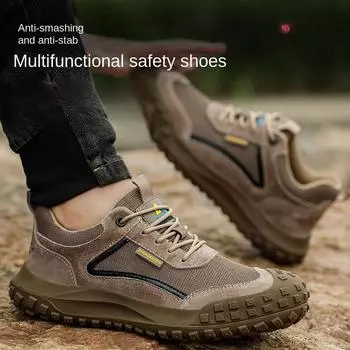 Обувь для страхования труда, мужская, противоударная и противопрокольная, пластиковая, стальная, с защитой от скольжения и износа, новая защитная обувь 37