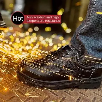 Обувь для страхования труда, противоударные, противопрокольные, нескользящие, дезодорирующие и износостойкие ботинки, специальная обувь для сварщиков, ботинки со стальной головкой 34