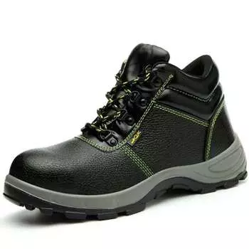 Обувь для страхования труда, устойчивая к ударам и проколам, всесезонная рабочая обувь из коровьей кожи с высоким берцем, защитная обувь 35