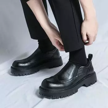 Обувь для свадебной вечеринки Мужские кожаные мокасины для улицы Удобные модельные туфли Мужские деловые туфли Scarpe Da Uomo 6.5