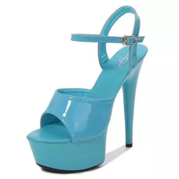 Обувь для танца на пилоне, туфли на высоком каблуке для стриптиза, женская сексуальная обувь для шоу, сандалии для вечеринок и клуба, обувь на платформе 15 см, свадебная обувь на высоком каблуке 34 чёрный