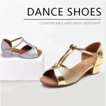 Обувь для танцев для девочек, женская обувь для дома на каблуке 3,5, танцевальная обувь для латинских танцев, танцевальная обувь для ча-ча 39 красный