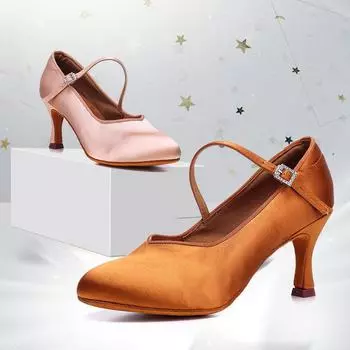 Танго сальса латиноамериканские танцы обувь для девочек женские бальные танцы пати социальные танцы обувь высокий каблук 7 см 34 чёрный