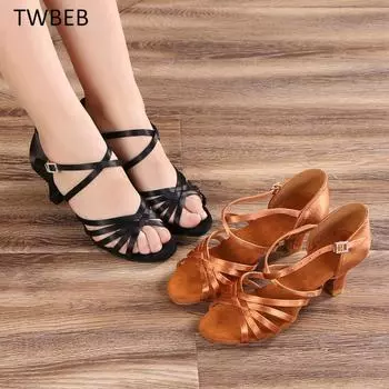 Обувь для танцев Женская обувь для латинских танцев Женская обувь для танго с мягкой подошвой Джазовая обувь Женская обувь для сальсы 5,5/7,5 см Сандалии для тренировок 34