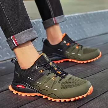 Обувь для уличного туризма. Кроссовки для бега по пересеченной местности, дополнительный размер 40–50. 40 чёрный