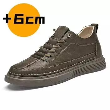 Обувь для увеличения роста из натуральной кожи, обувь для увеличения роста, мужская обувь для увеличения роста, стелька 6 см, мужские кроссовки, обувь для скейтбординга 36