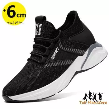 Обувь для увеличения роста Мужские кроссовки Обувь для увеличения роста Обувь для увеличения роста Сетчатая обувь Модная спортивная обувь Высокие туфли 36