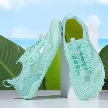 Обувь для воды Быстросохнущая босиком Пляжная дышащая удобная легкая нескользящая обувь для воды Спортивная обувь для плавания и серфинга в бассейне Пеший туризм Дайвинг Прогулки для мужчин и женщин 35 чёрный