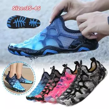 Обувь для воды для мужчин и женщин, пляжные сандалии для плавания босиком, обувь для плавания в воде, обувь для фитнеса, йоги, серфинга, походов, забродных кроссовок 35 чёрный