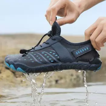 Обувь для воды для мужчин, унисекс, пляжная обувь для плавания, быстросохнущие аква-носки, обувь для бассейна для серфинга, йоги, водной аэробики, босиком, аква-обувь, походная обувь для плавания EU:35 чёрный