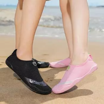 Обувь для воды Мужская и женская Быстросохнущая обувь для занятий спортом на открытом воздухе Нескользящая пляжная обувь Обувь для босиком Женская обувь для водных видов спорта Обувь для плавания и дайвинга EU:36 чёрный