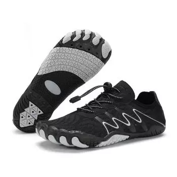 Обувь для воды, мужская уличная обувь для прогулок, водные виды спорта, быстросохнущая мужская обувь для дайвинга, нескользящие пляжные сандалии, рыбалка, плавание EU:45 чёрный