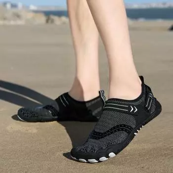 Обувь для воды, мужские босиком, уличные пляжные сандалии, мужская обувь для плавания по течению, быстросохнущая обувь для дайвинга в реке, море, плавания и серфинга EU:45 чёрный